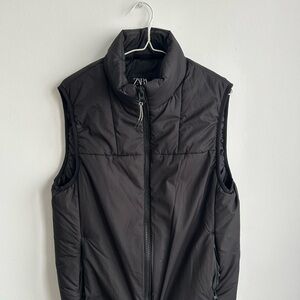 Zara Quilted Black Vest
